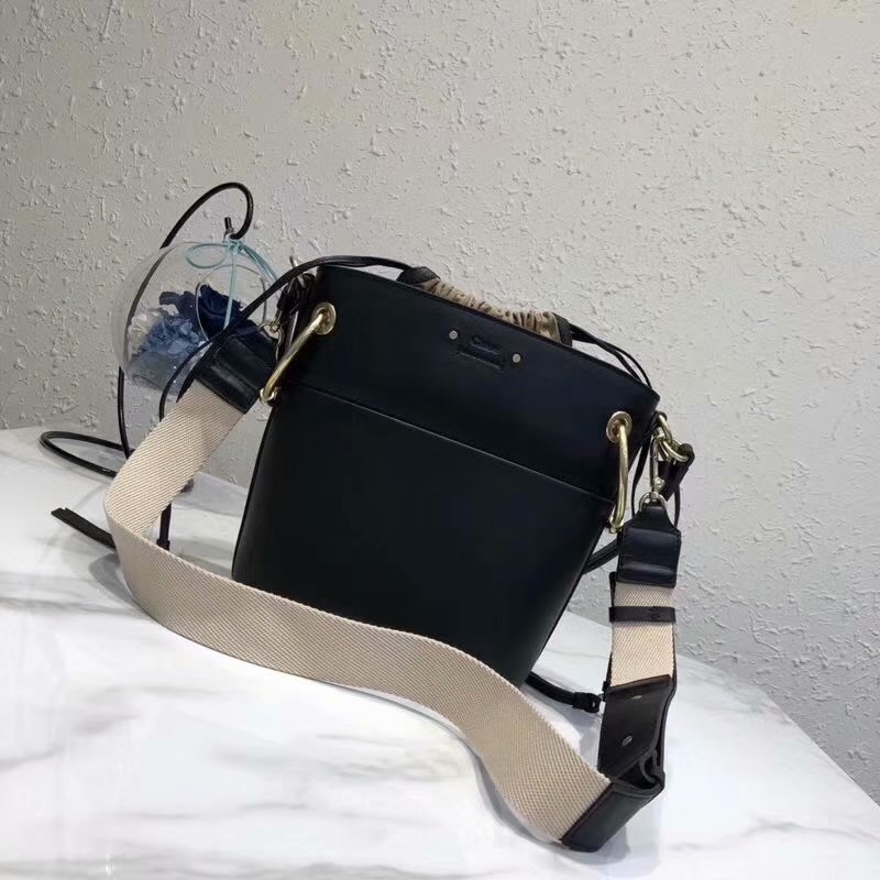 2018 New Chloe Mini Roy Bucket Bag in Smooth Calfskin Black