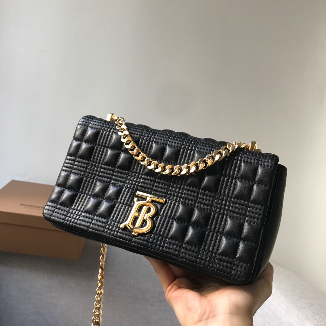 2021 Limited Burberry Small Quilted Lambskin Lola Bag Black Copy