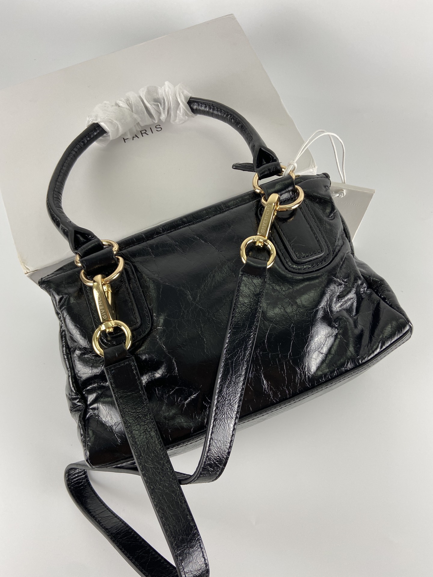 2021 New Givenchy Mini Pandora Bag Oil Wax Leather Black