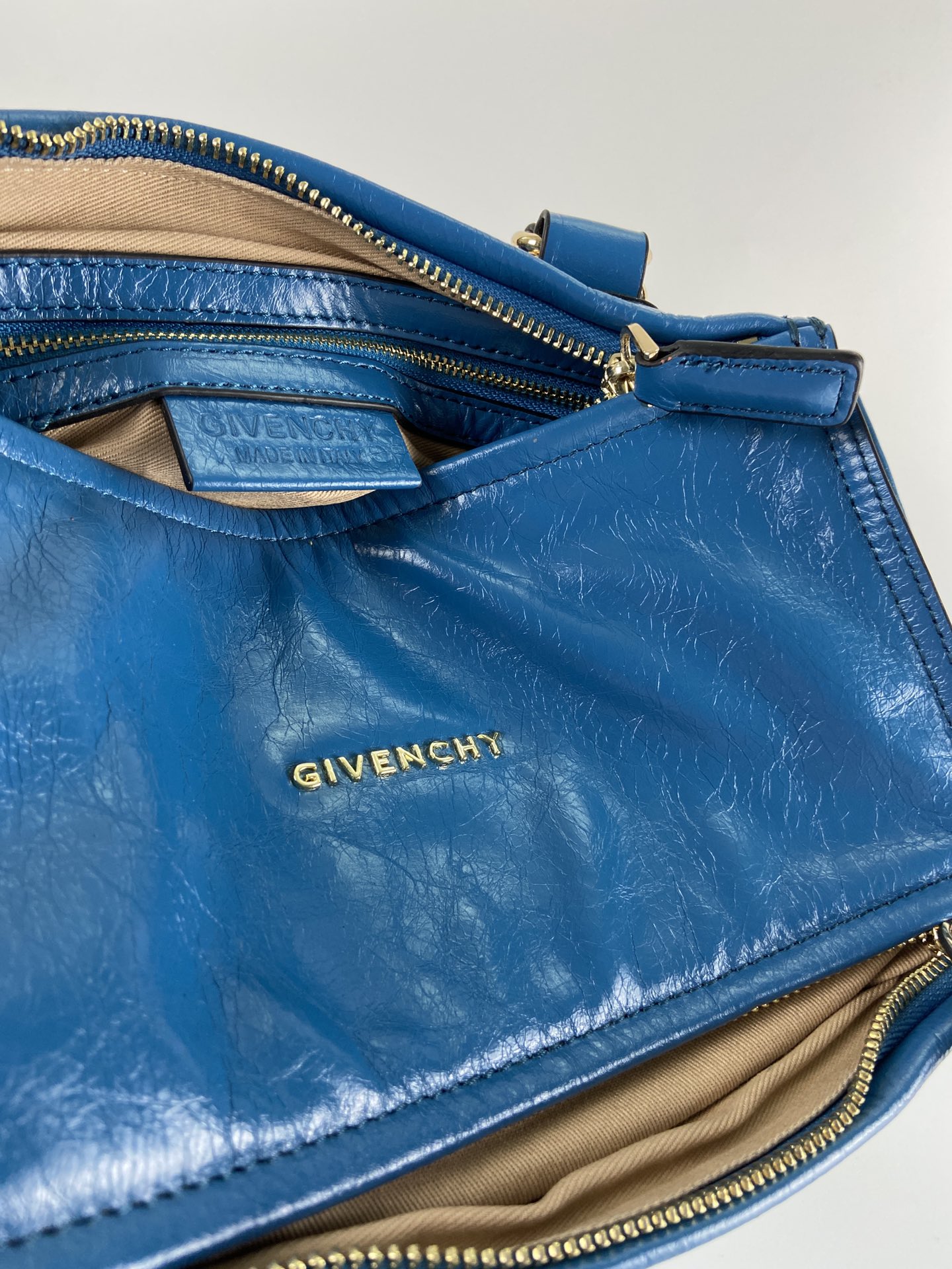 2021 New Givenchy Mini Pandora Bag Oil Wax Leather Blue