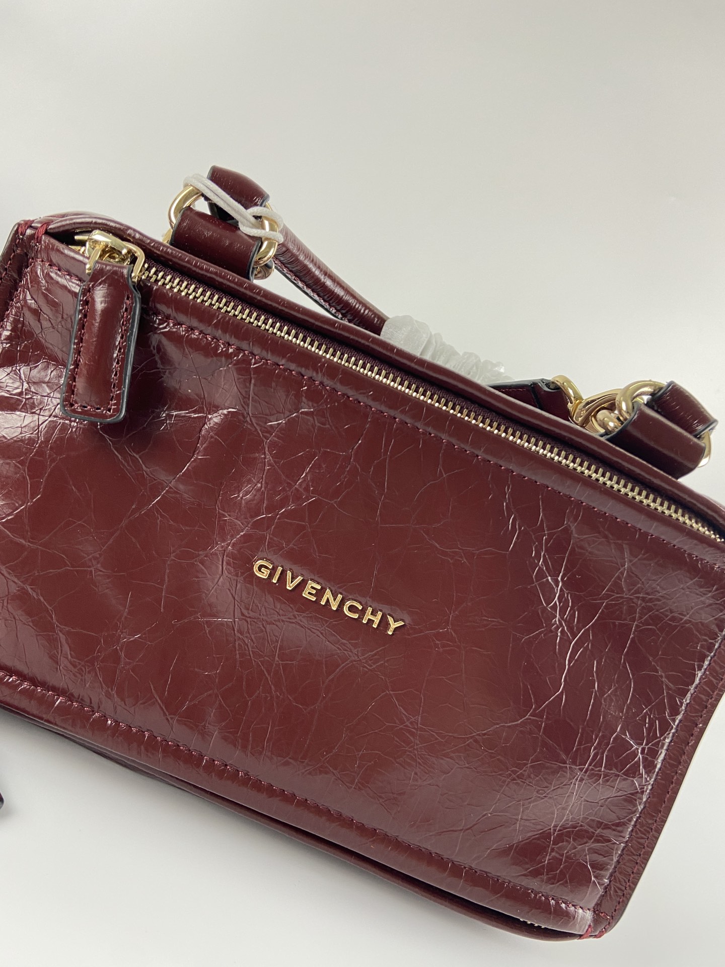 2021 New Givenchy Mini Pandora Bag Oil Wax Leather Red