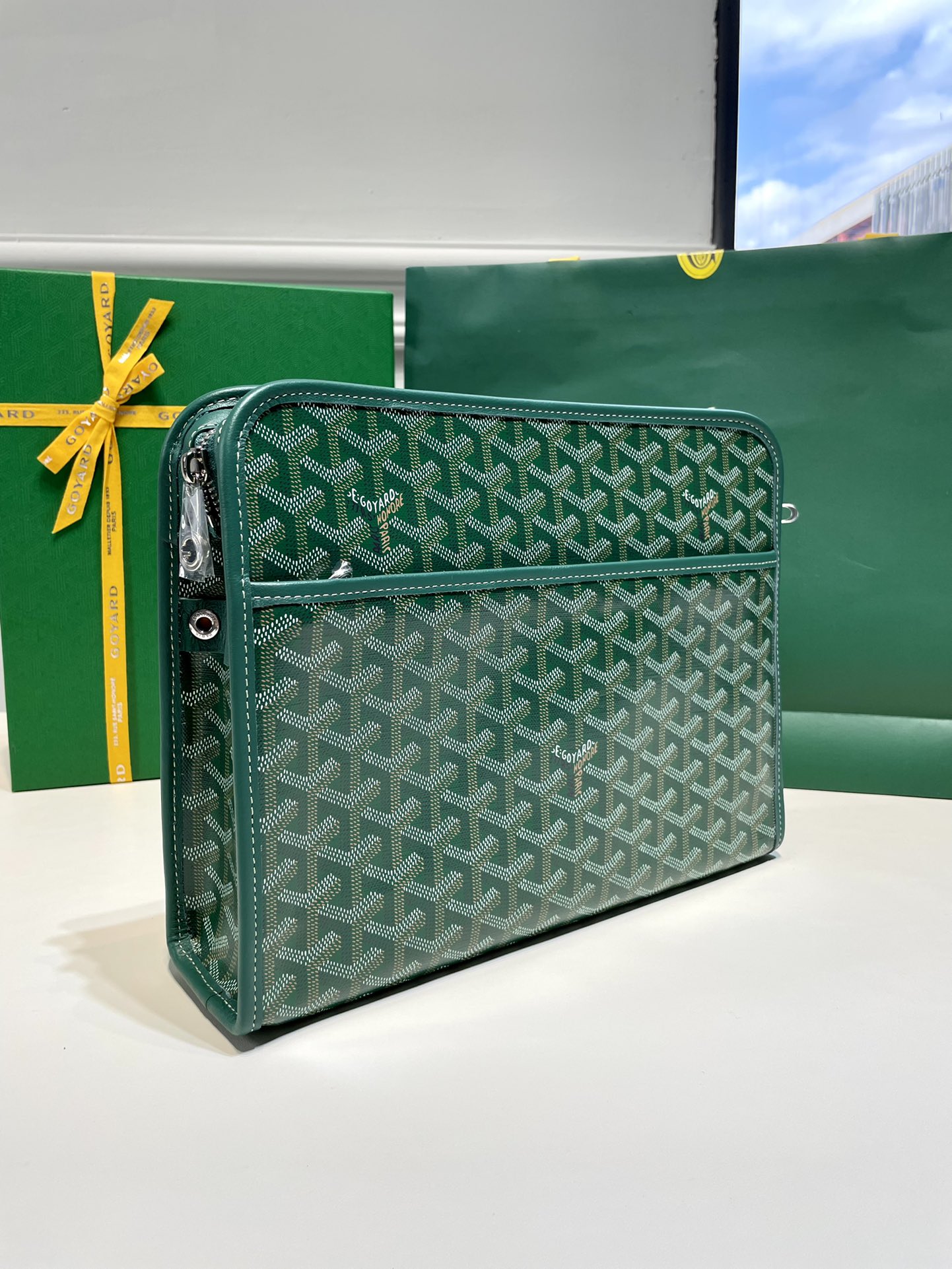 2021 New Style Goyard Jouvence Toiletry Pouch GM Top Quality Copy Green