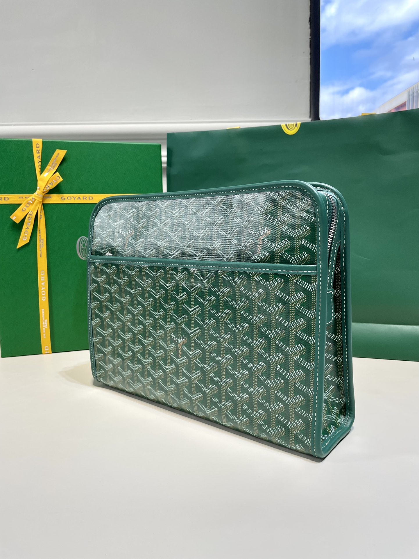 2021 New Style Goyard Jouvence Toiletry Pouch GM Top Quality Copy Green