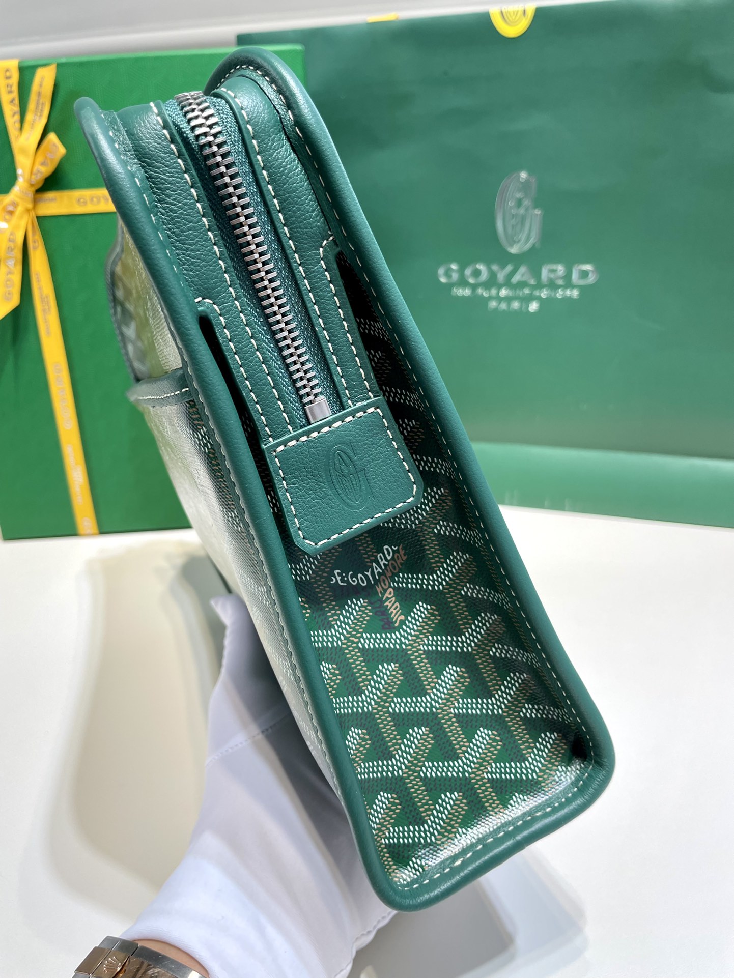 2021 New Style Goyard Jouvence Toiletry Pouch GM Top Quality Copy Green