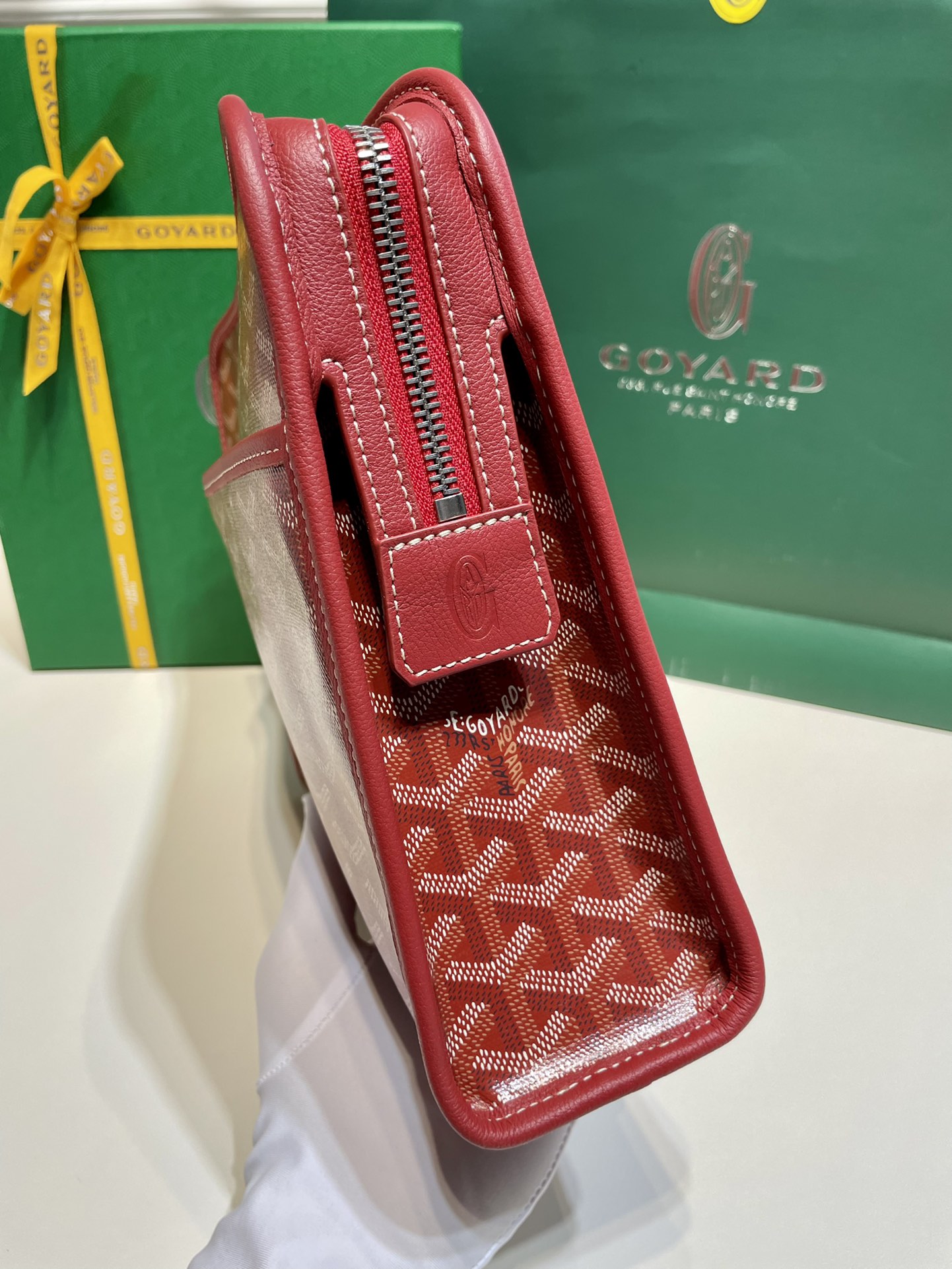 2021 New Style Goyard Jouvence Toiletry Pouch GM Top Quality Copy Red