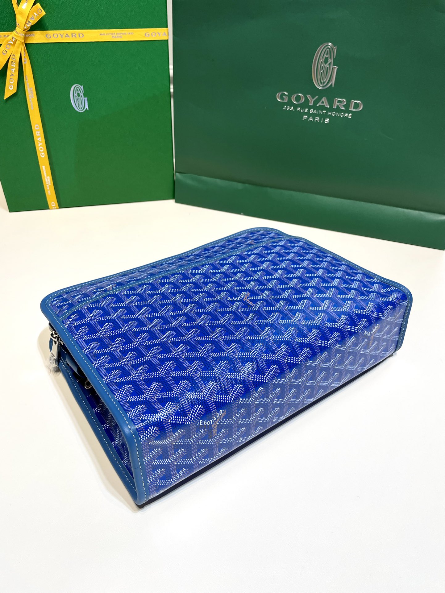 2021 New Style Goyard Jouvence Toiletry Pouch GM Top Quality Copy Sky Blue