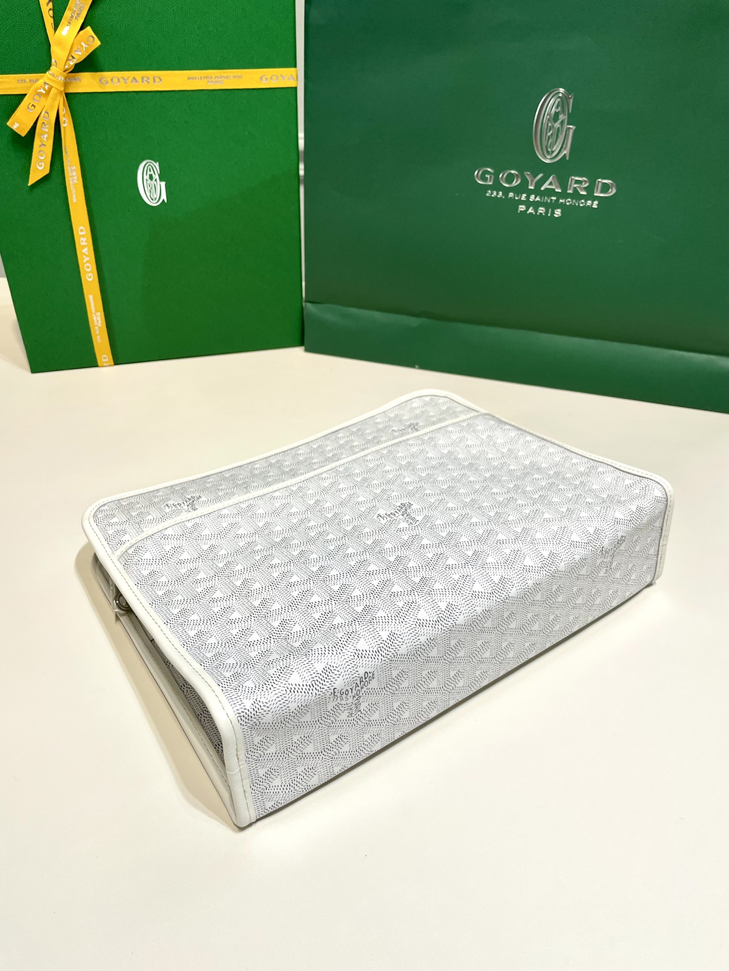 2021 New Style Goyard Jouvence Toiletry Pouch GM Top Quality Copy Sky White