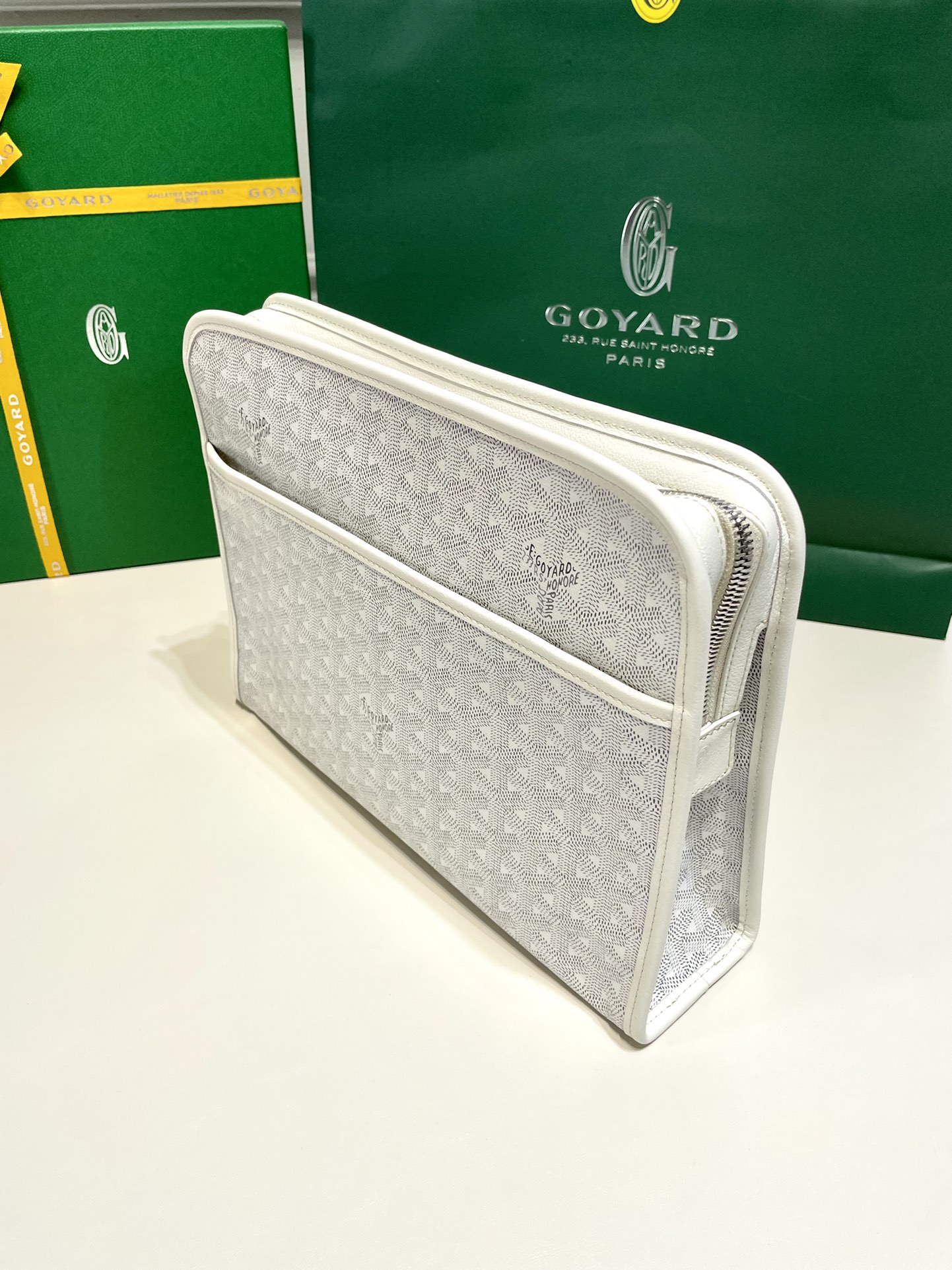 2021 New Style Goyard Jouvence Toiletry Pouch GM Top Quality Copy Sky White