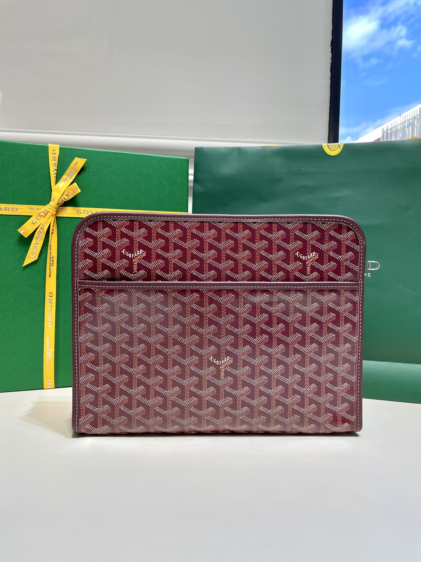 2021 New Style Goyard Jouvence Toiletry Pouch GM Top Quality Copy Wine Red