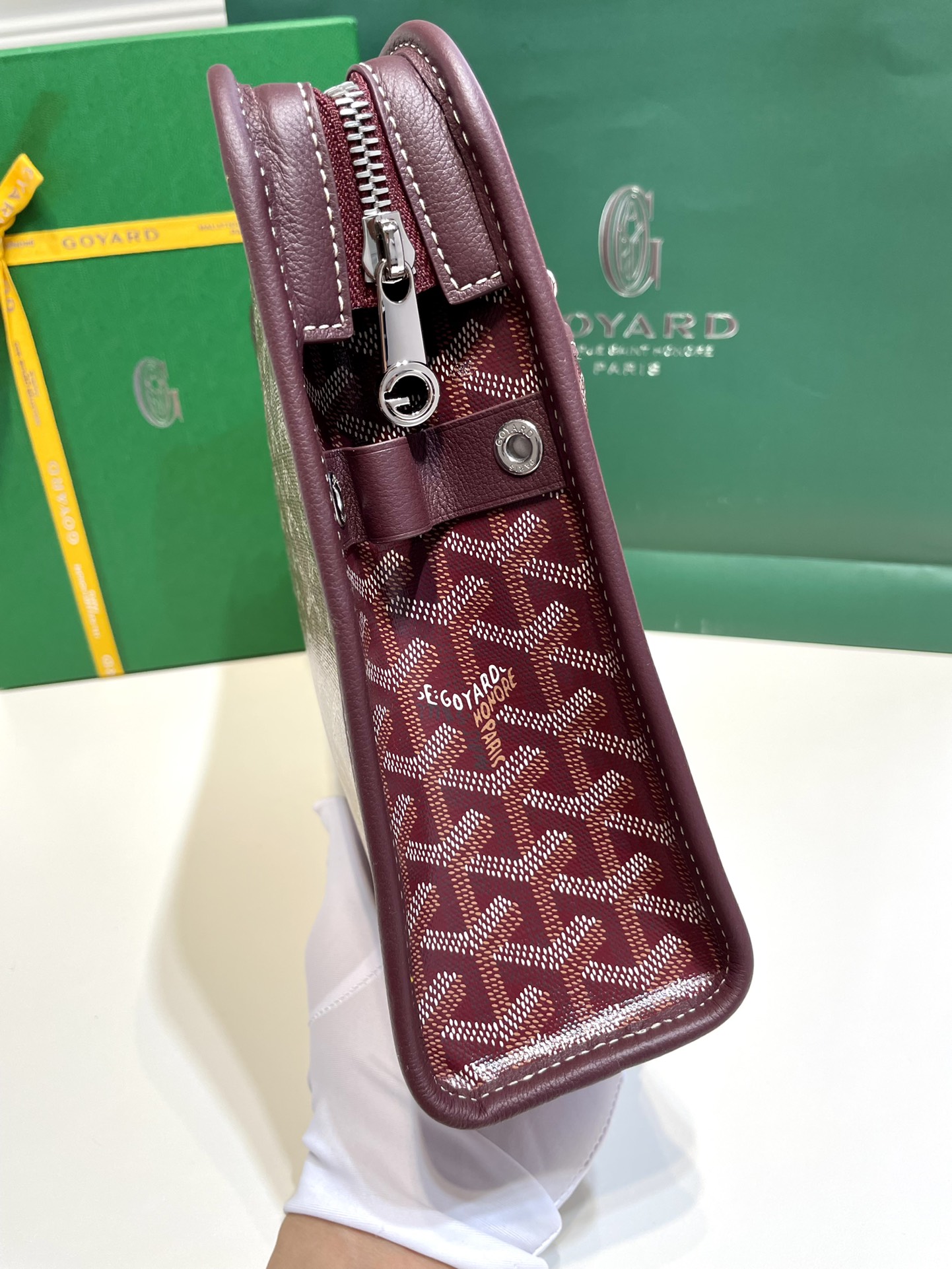 2021 New Style Goyard Jouvence Toiletry Pouch GM Top Quality Copy Wine Red