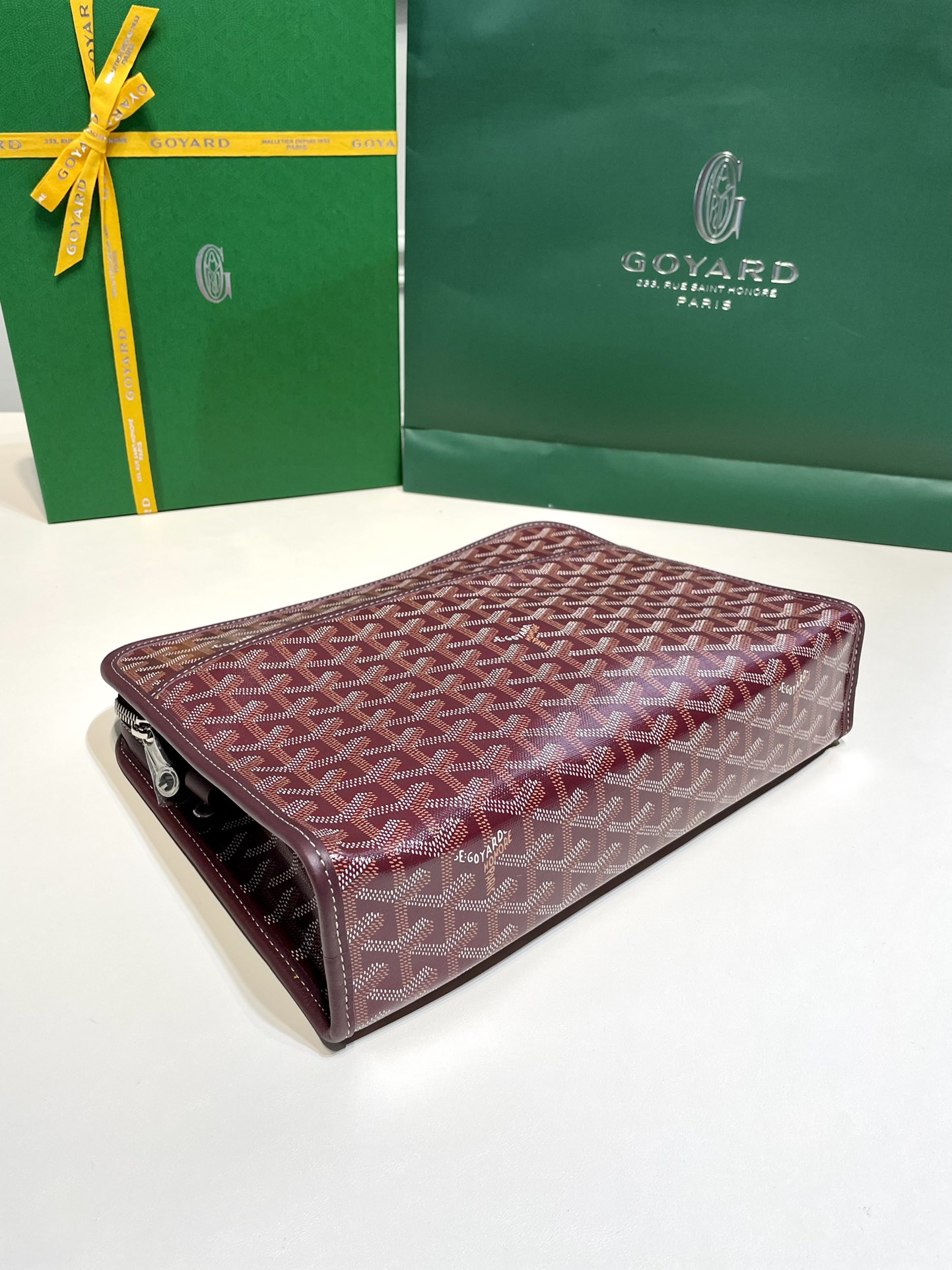 2021 New Style Goyard Jouvence Toiletry Pouch GM Top Quality Copy Wine Red