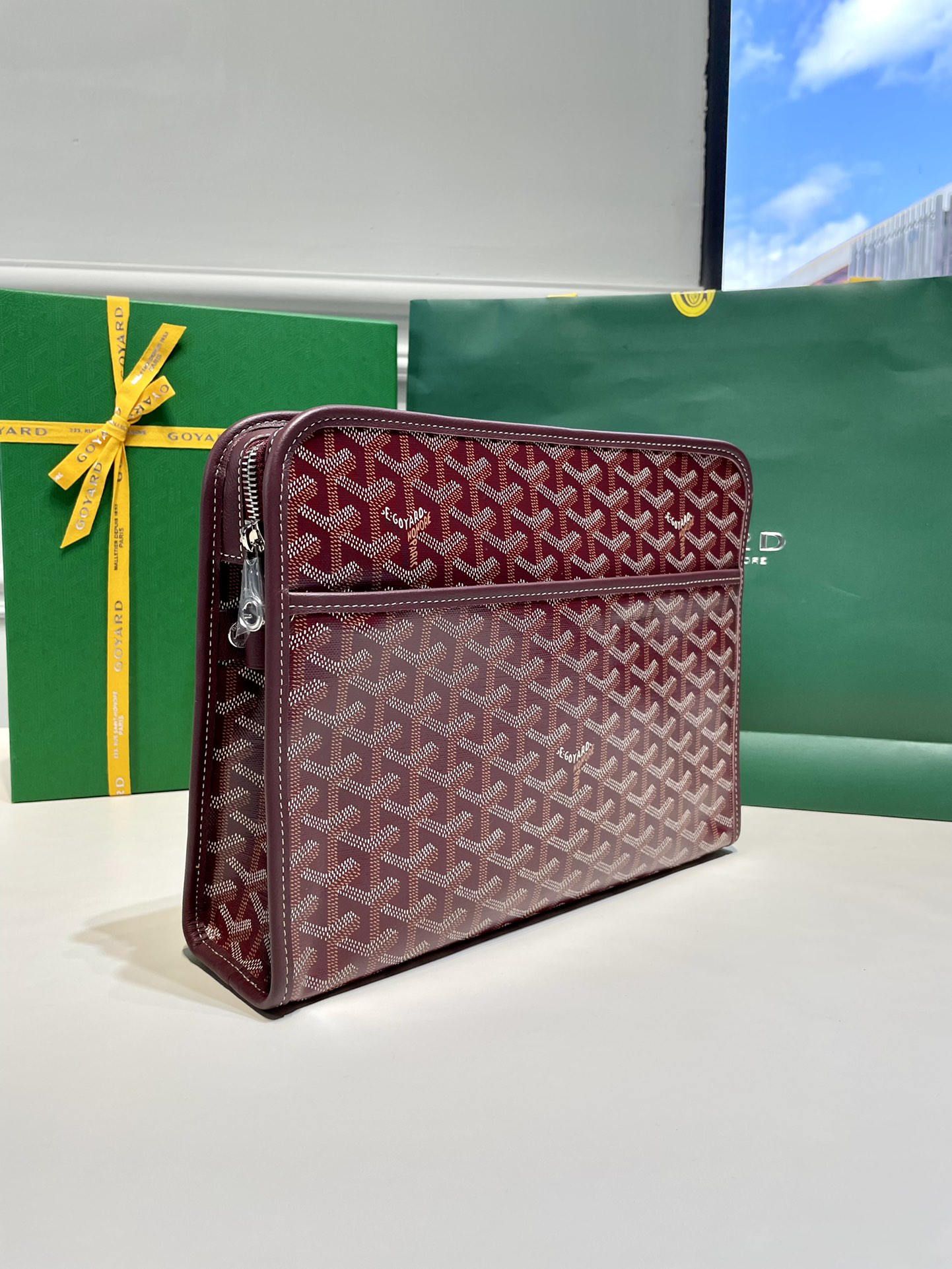 2021 New Style Goyard Jouvence Toiletry Pouch GM Top Quality Copy Wine Red