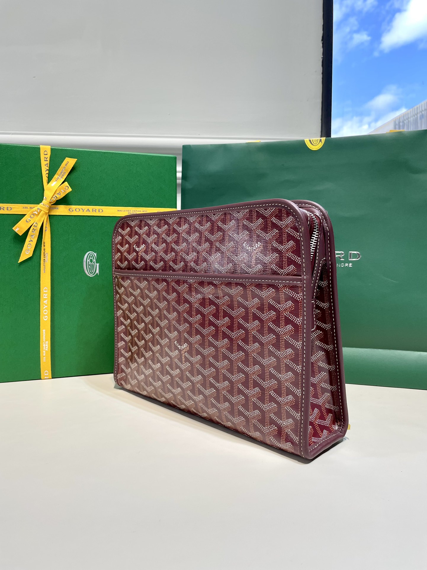 2021 New Style Goyard Jouvence Toiletry Pouch GM Top Quality Copy Wine Red