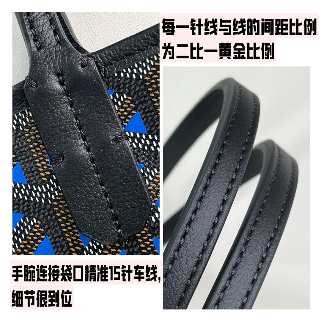 2021 Pre-fall New Style Goyard Saint Louis Claire Voie GM Black with Blue Original Copy