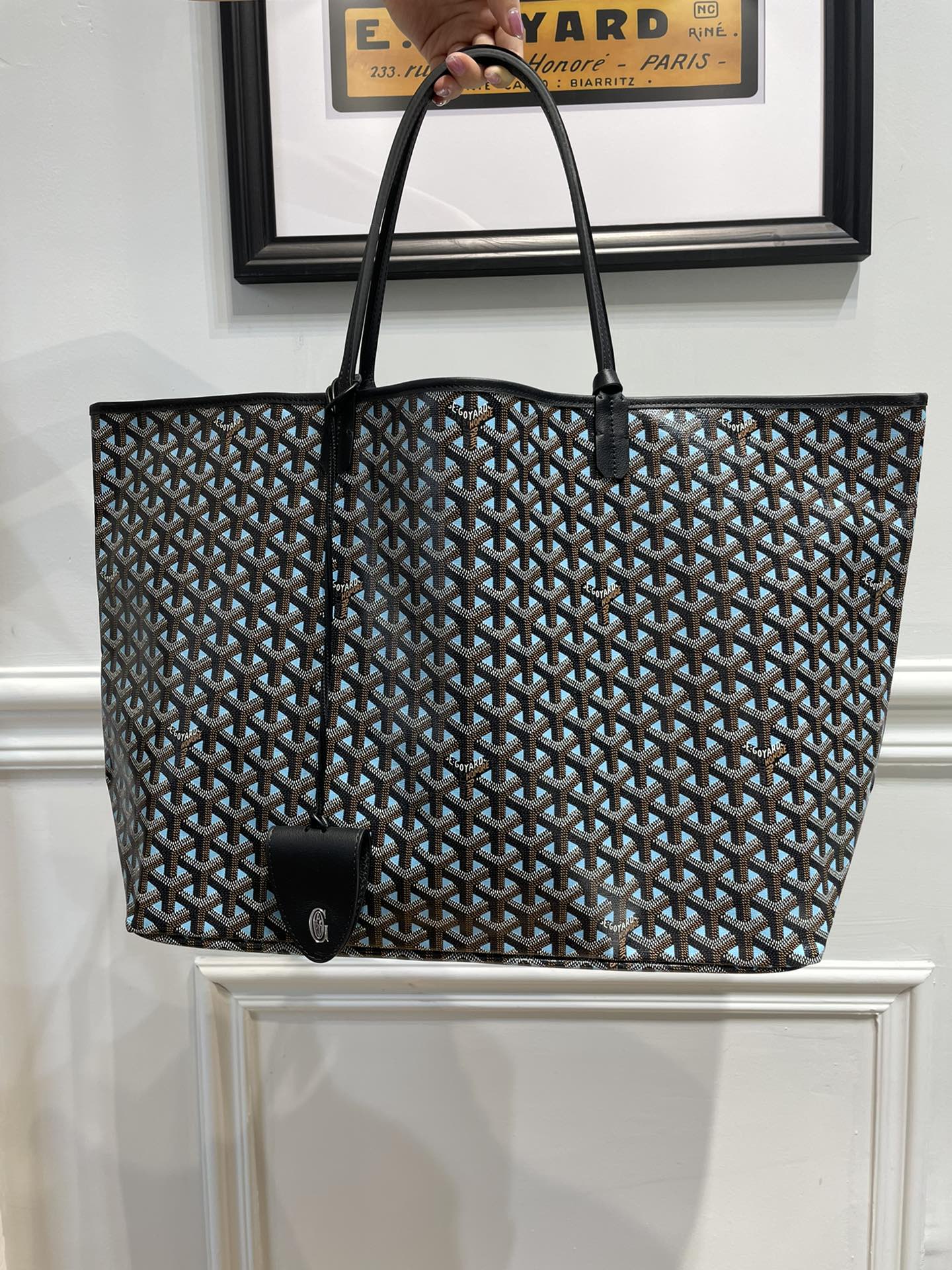 2021 Pre-fall New Style Goyard Saint Louis Claire Voie GM Black with Lake Blue Original Copy