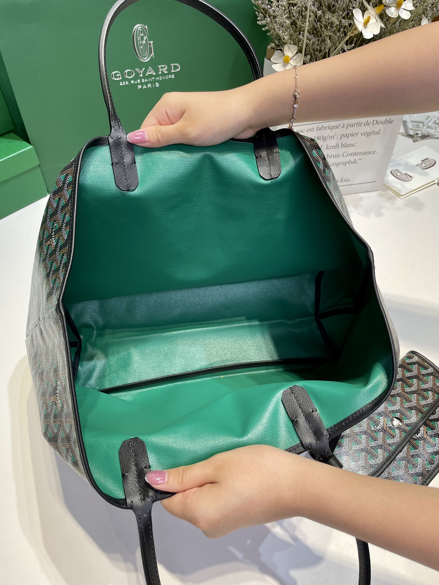 2021 Pre-fall New Style Goyard Saint Louis Claire Voie GM Blackish Green  with Red Original Copy