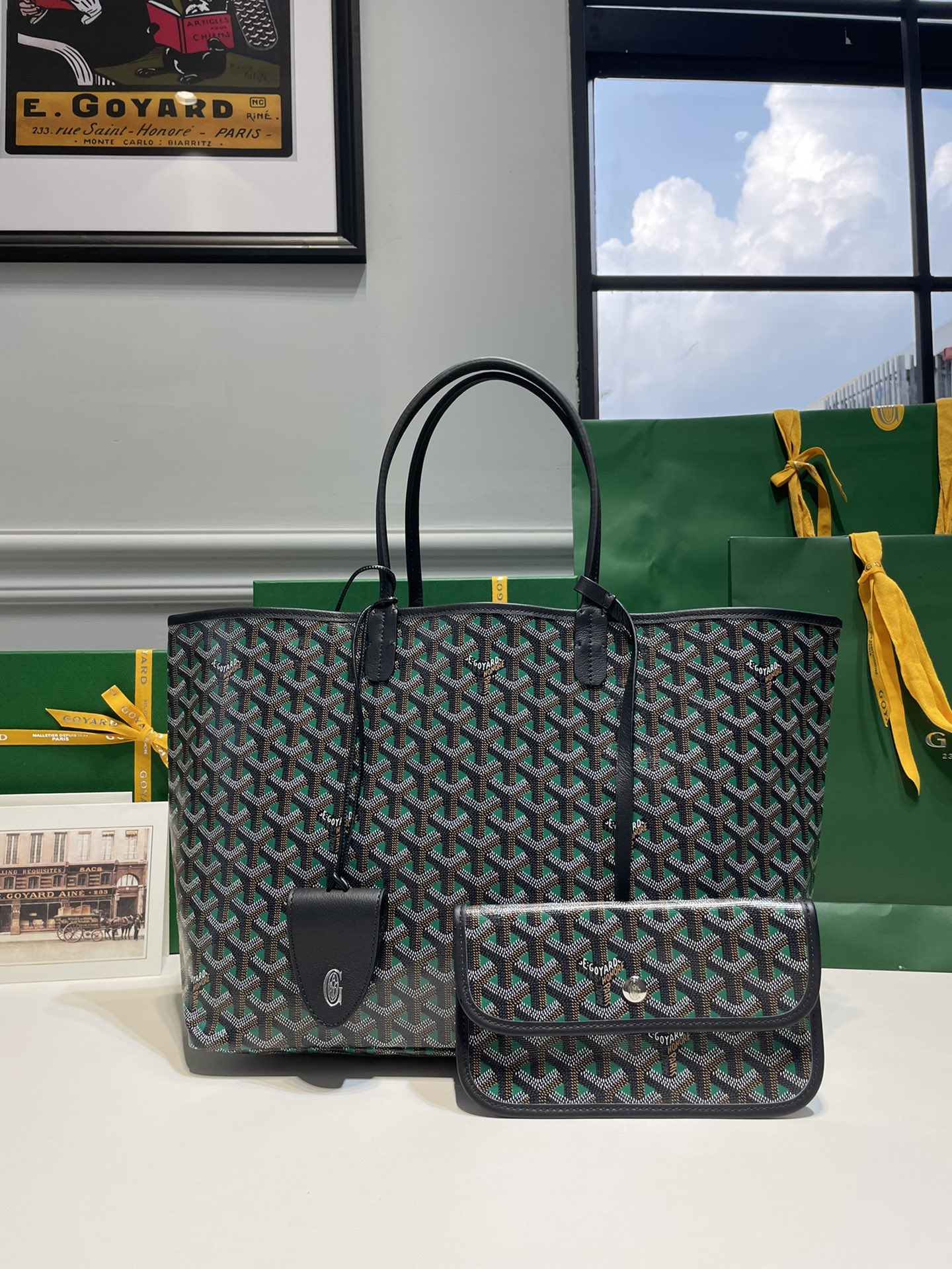 2021 Pre-fall New Style Goyard Saint Louis Claire Voie GM Blackish Green  with Red Original Copy