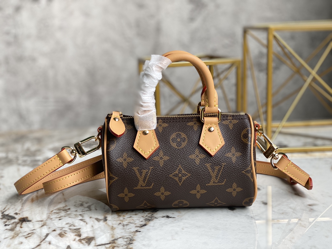 2022 Classic Louis Vuitton M81085 Nano Speedy Monogram Coated Canvas Good Copy