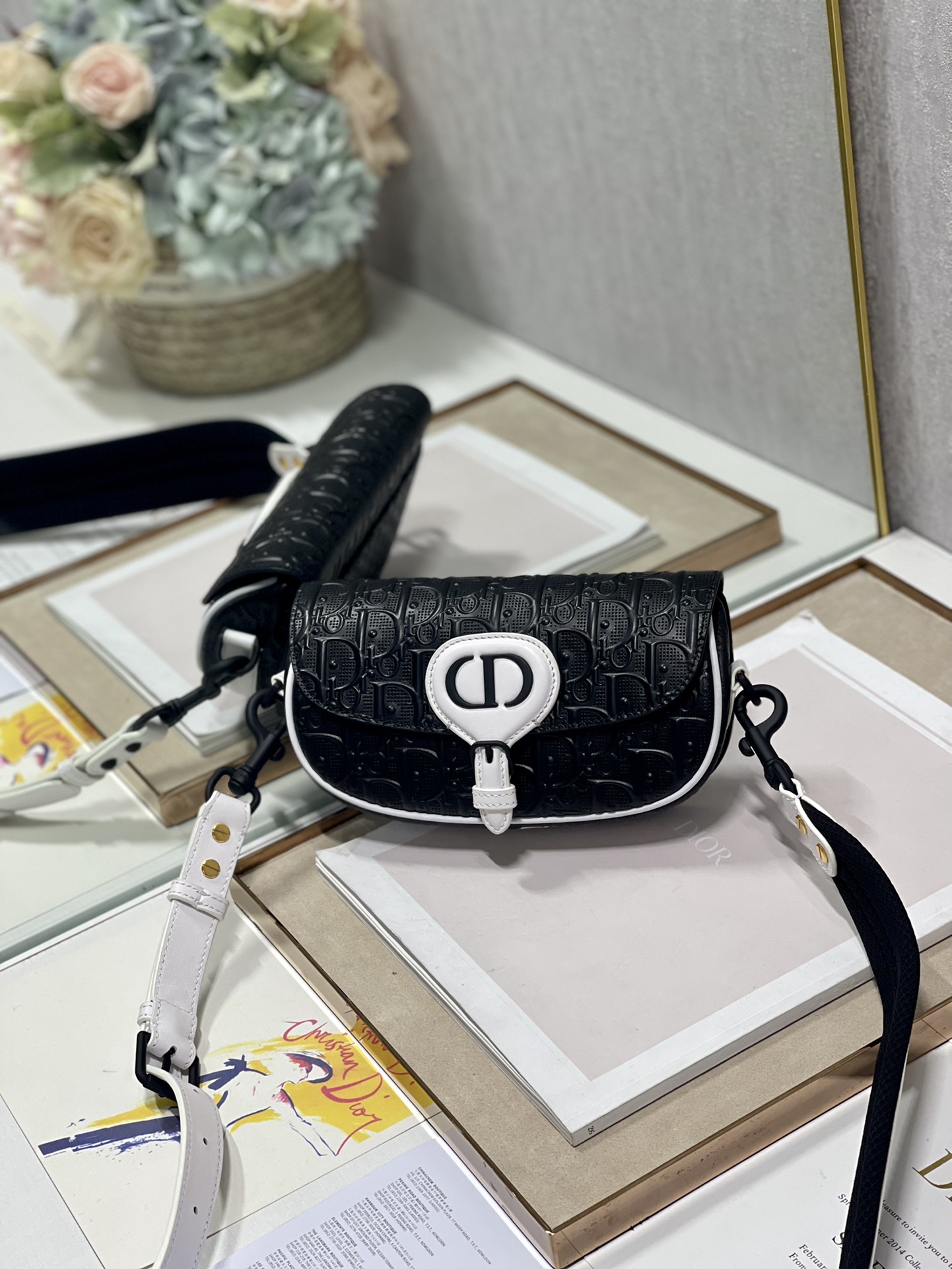 2022 Dior Bobby East-West Bag Black Box Calfskin