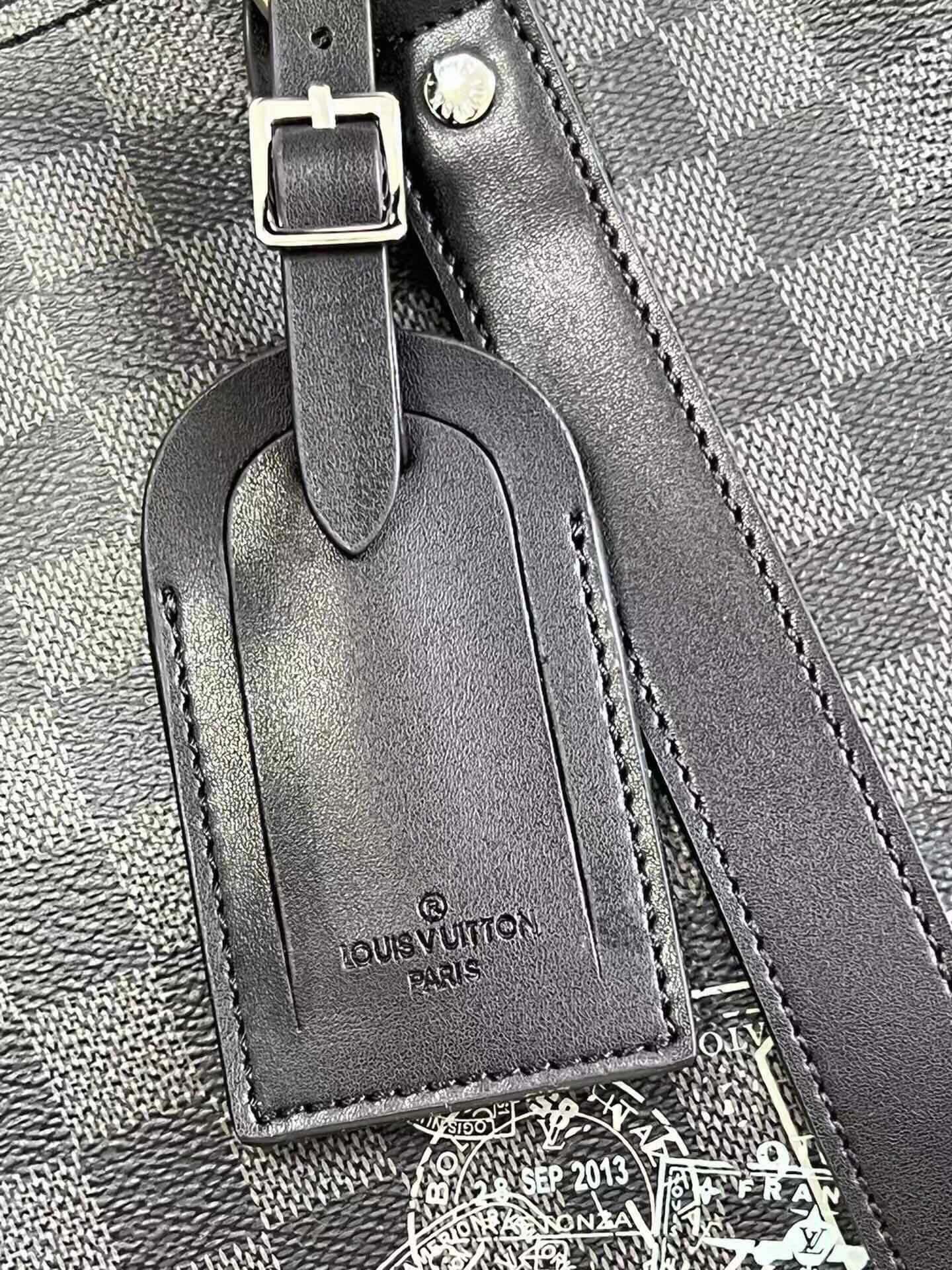 2022 NEW Copy Louis Vuitton Keepall 50B Damier Graphite Stamps Coated Canvas N45281