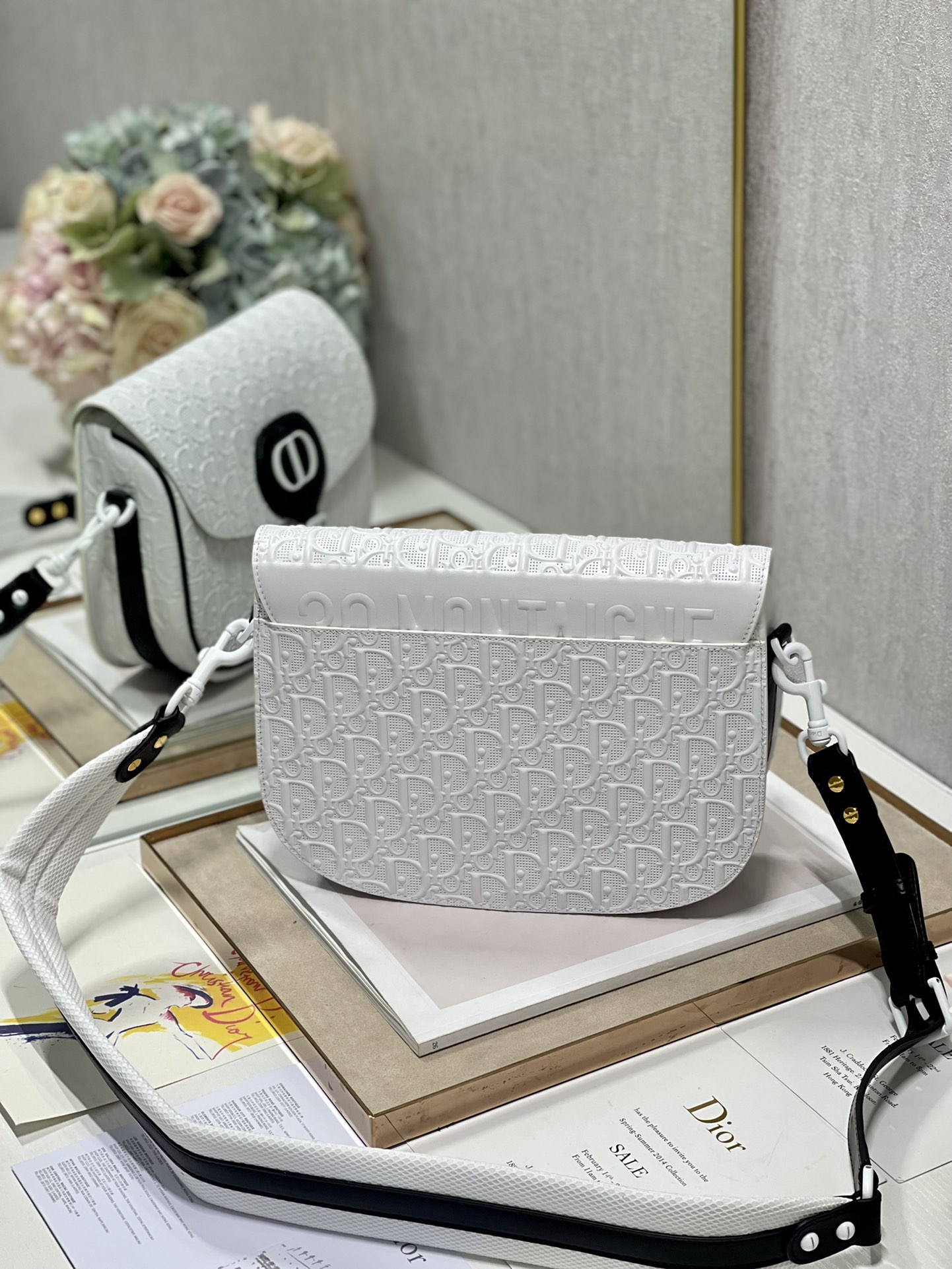 2022 New Dior Large Bobby Bag White Calfskin