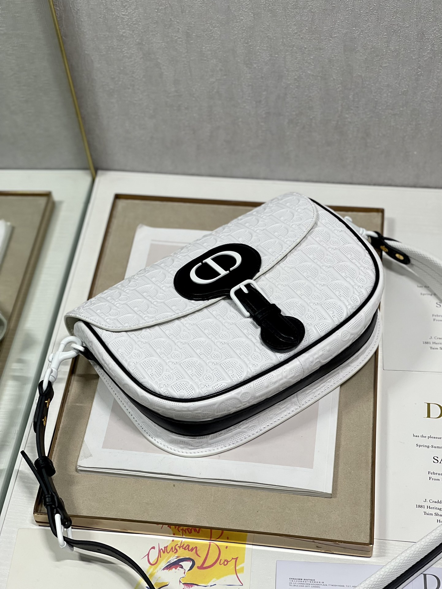 2022 New Dior Large Bobby Bag White Calfskin