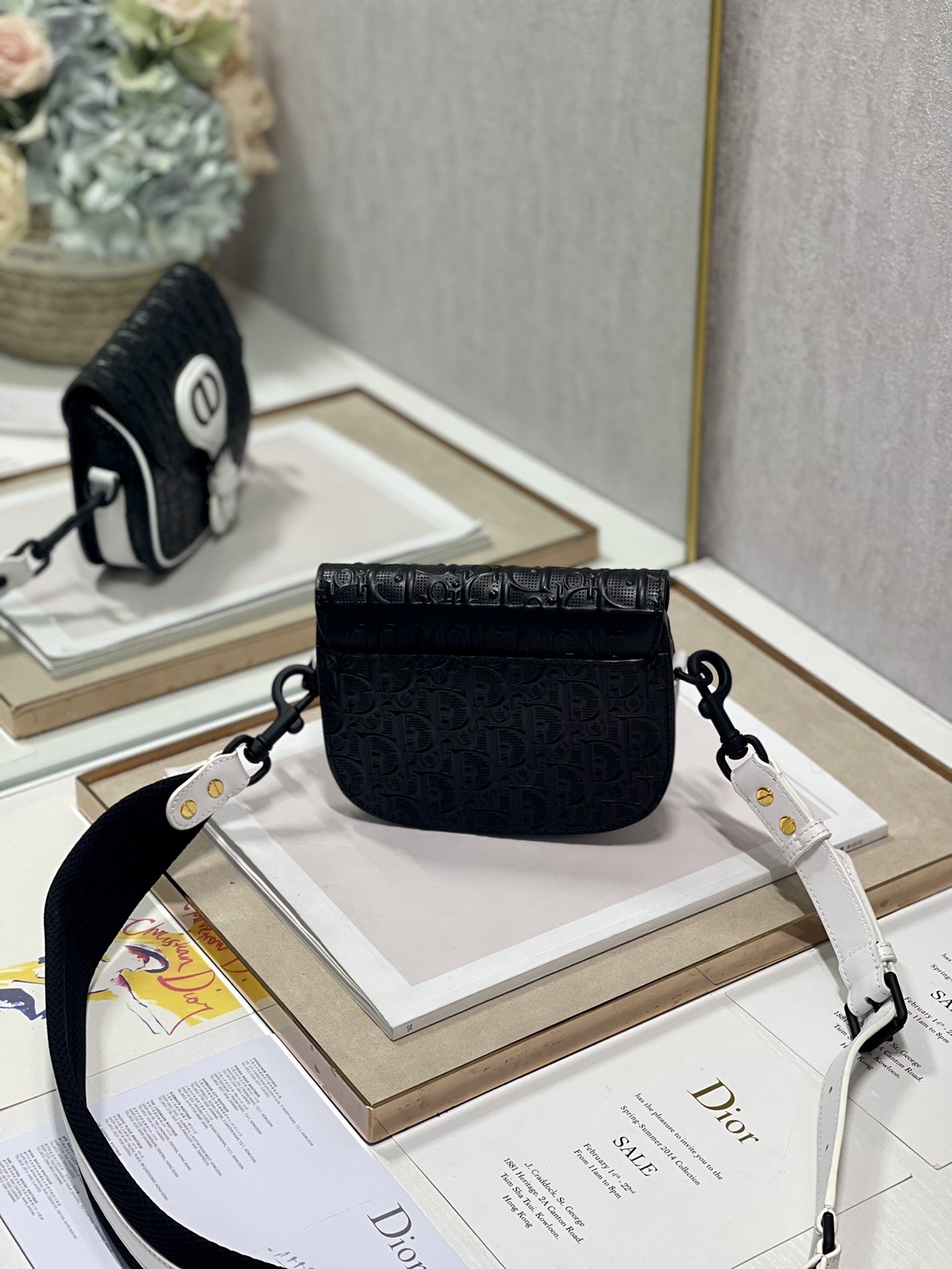 2022 New Dior Small 19cm Bobby Bag Black Calfskin