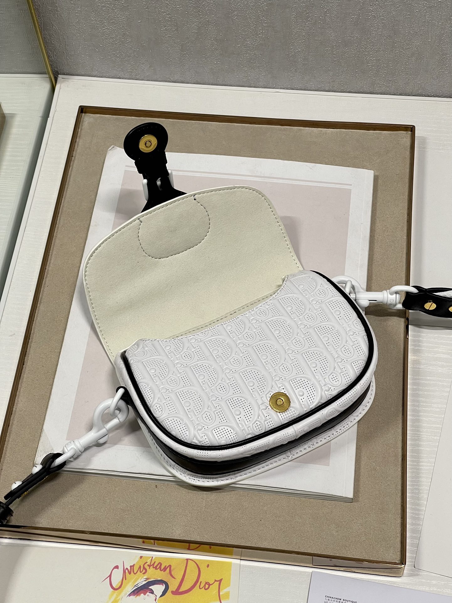 2022 New Dior Small 19cm Bobby Bag White Calfskin