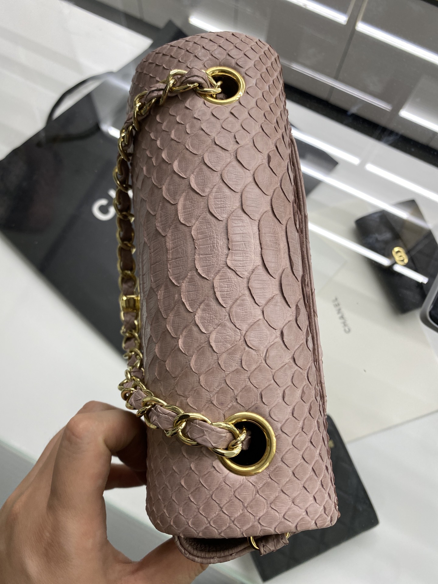 2022 New Python Chanel Classics Falp Shoulder Bag 20cm and 25cm-007