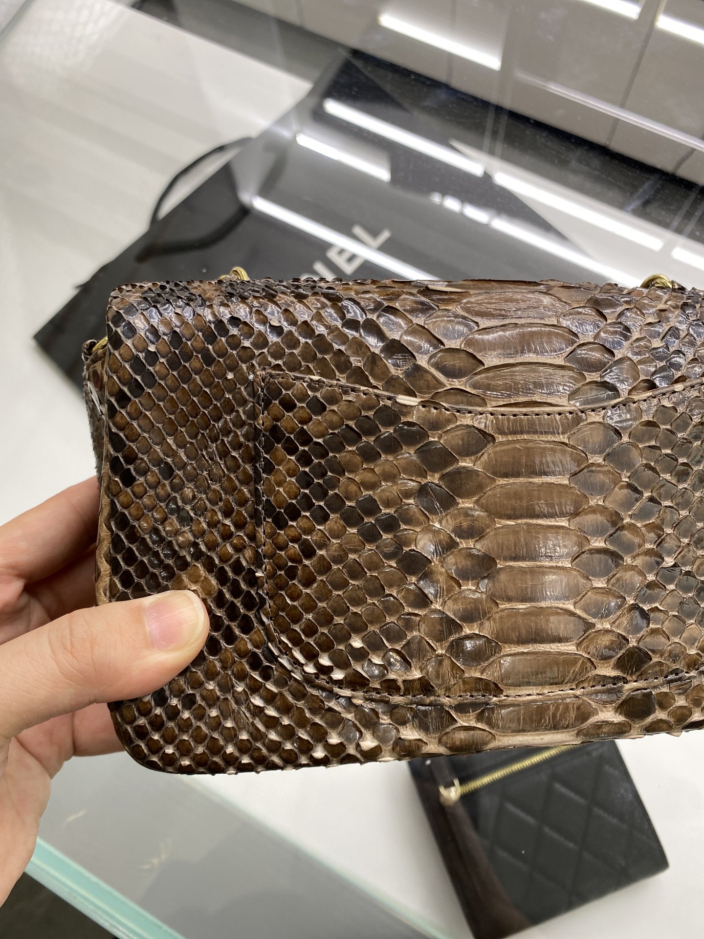 2022 New Python Chanel Classics Falp Shoulder Bag 20cm and 25cm-015