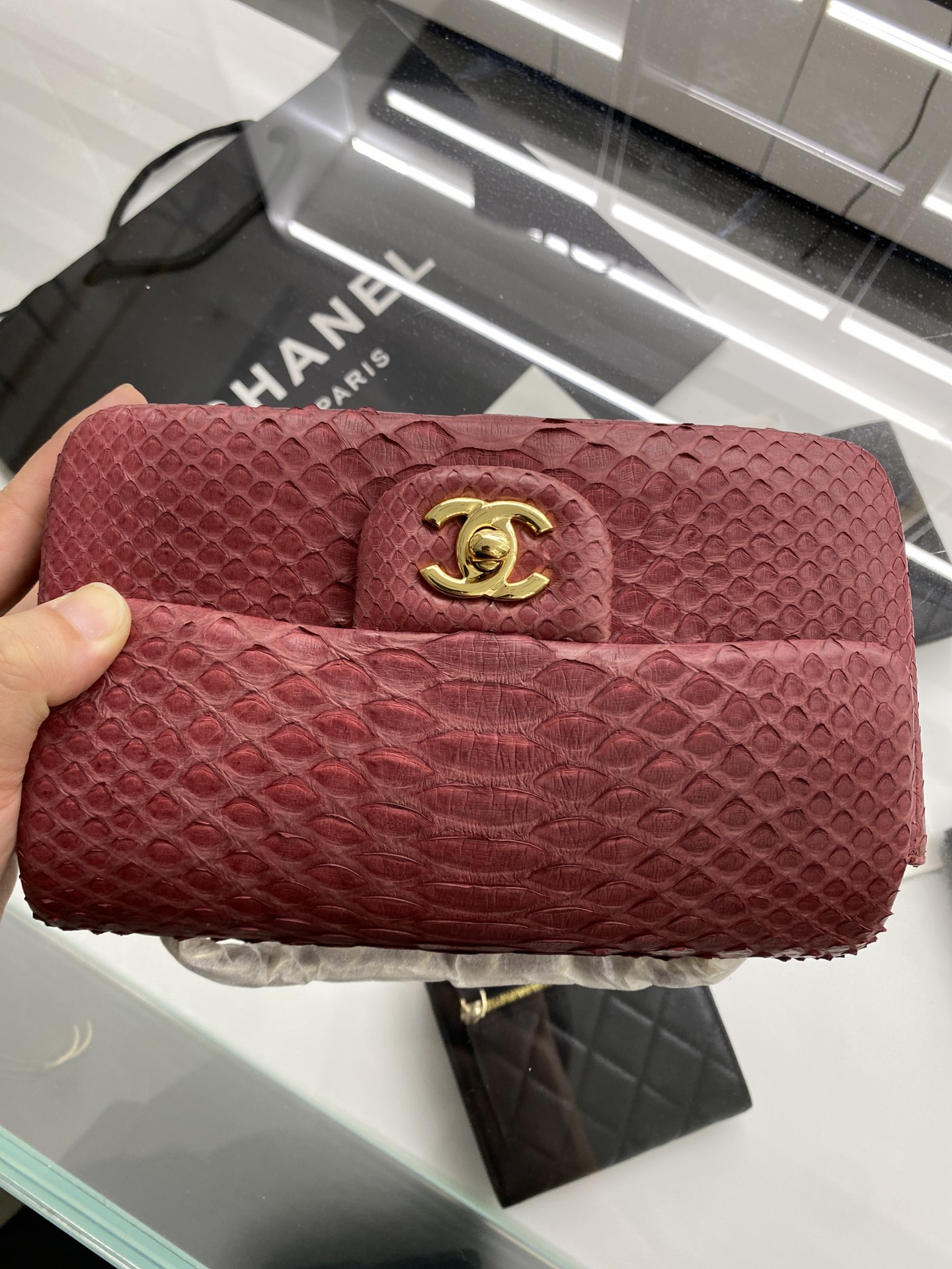 2022 New Python Chanel Classics Falp Shoulder Bag 20cm and 25cm-017