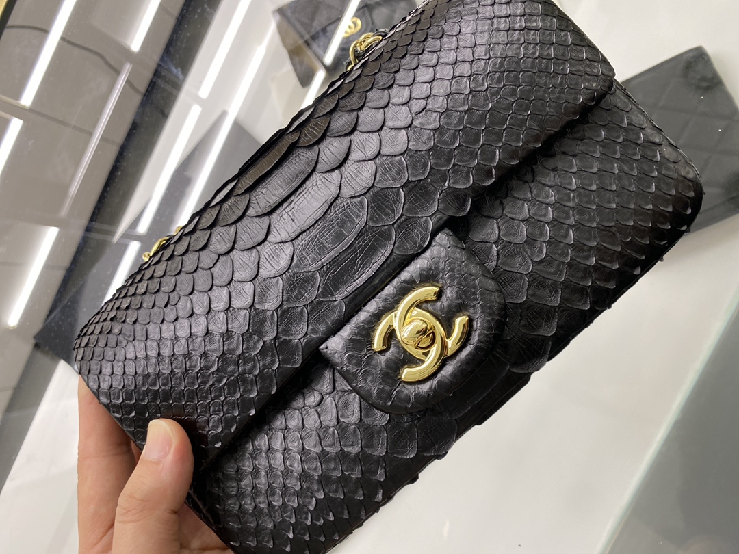 2022 New Python Chanel Classics Falp Shoulder Bag 20cm and 25cm-020