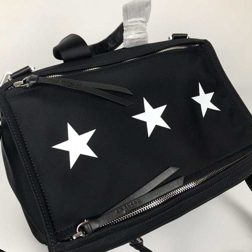 AAA Givenchy Men Blurred 3 Stars Pandora Messenger Bag Black Nylon