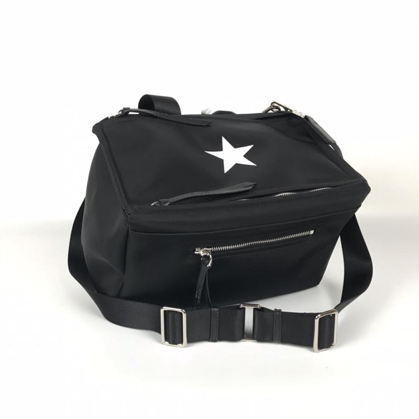 AAA Givenchy Men Blurred Stars Pandora Messenger Bag Black Leather
