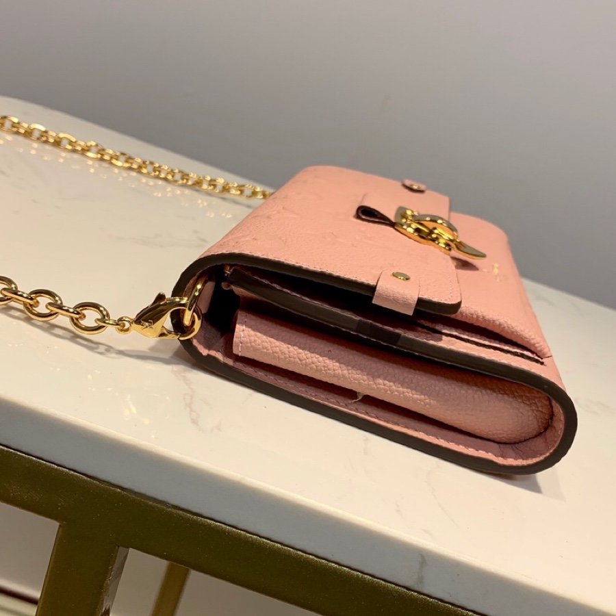 AAA Louis Vuitton M63399 Vavin Chain Wallet in Soft Monogram Empreinte Leather Pink