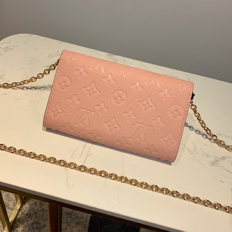 AAA Louis Vuitton M63399 Vavin Chain Wallet in Soft Monogram Empreinte Leather Pink