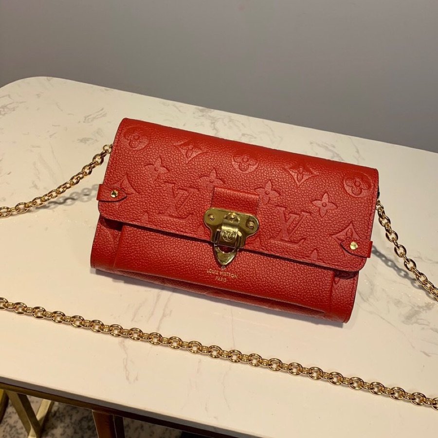 AAA Louis Vuitton M63399 Vavin Chain Wallet in Soft Monogram Empreinte Leather Red