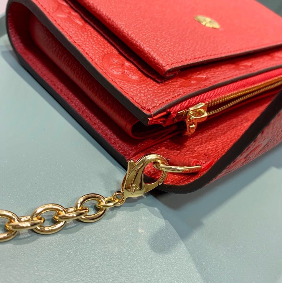 AAA Louis Vuitton M63399 Vavin Chain Wallet in Soft Monogram Empreinte Leather Red