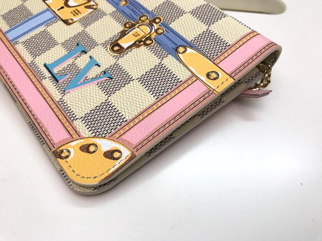 AAA Louis Vuitton N60108 Women Pochette Weekend Wallet Printed Damier Azur Coated Canvas