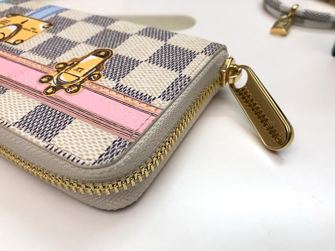 AAA Louis Vuitton N60109 Women Clemence Wallet Printed Damier Azur Coated Canvas