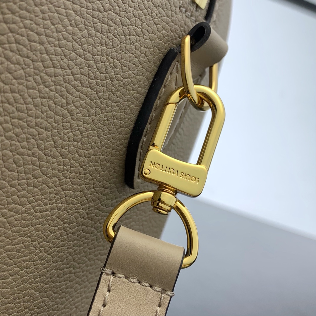 AAA Quality Louis Vuitton Speedy Bandouliere 25 Handbag Embossed Grained Cowhide Leather Tourterelle M58273