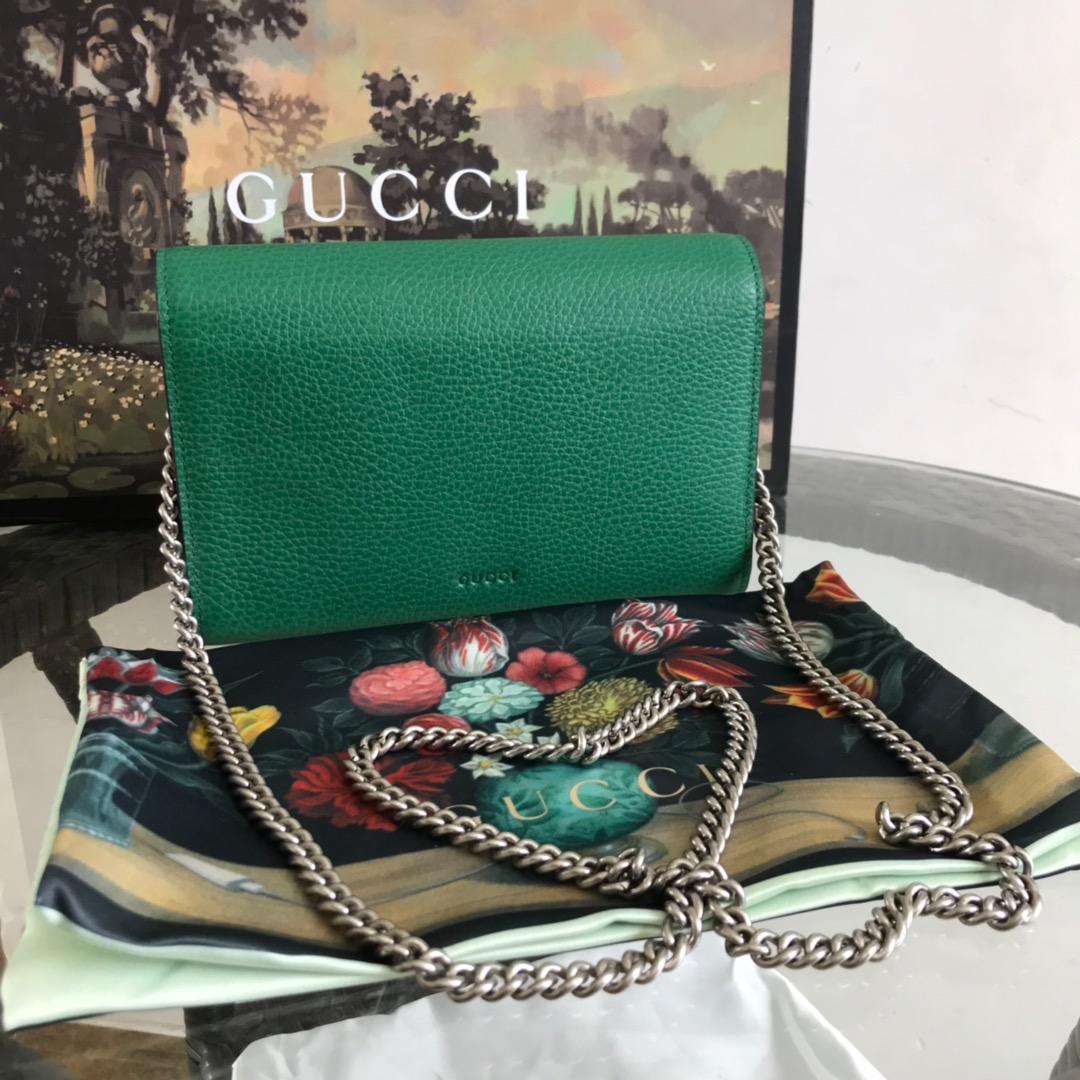 AAA Replica Gucci Dionysus Mini Leather Chain Bag Green 401231