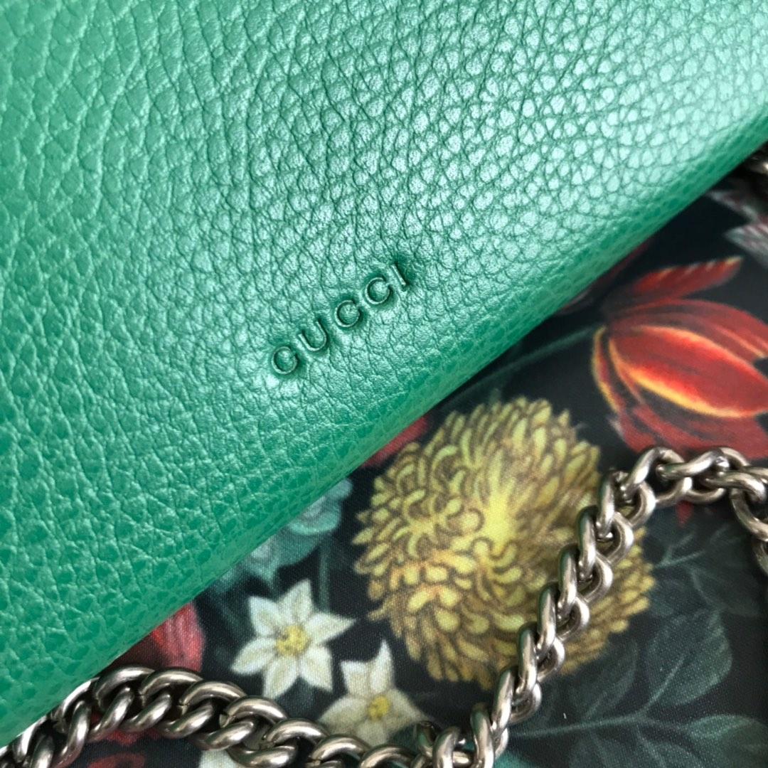 AAA Replica Gucci Dionysus Mini Leather Chain Bag Green 401231