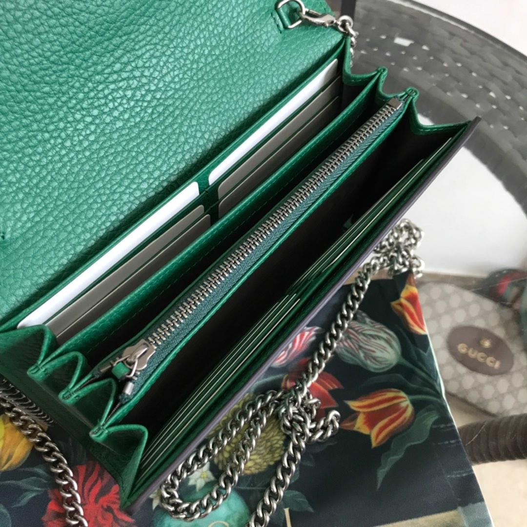 AAA Replica Gucci Dionysus Mini Leather Chain Bag Green 401231