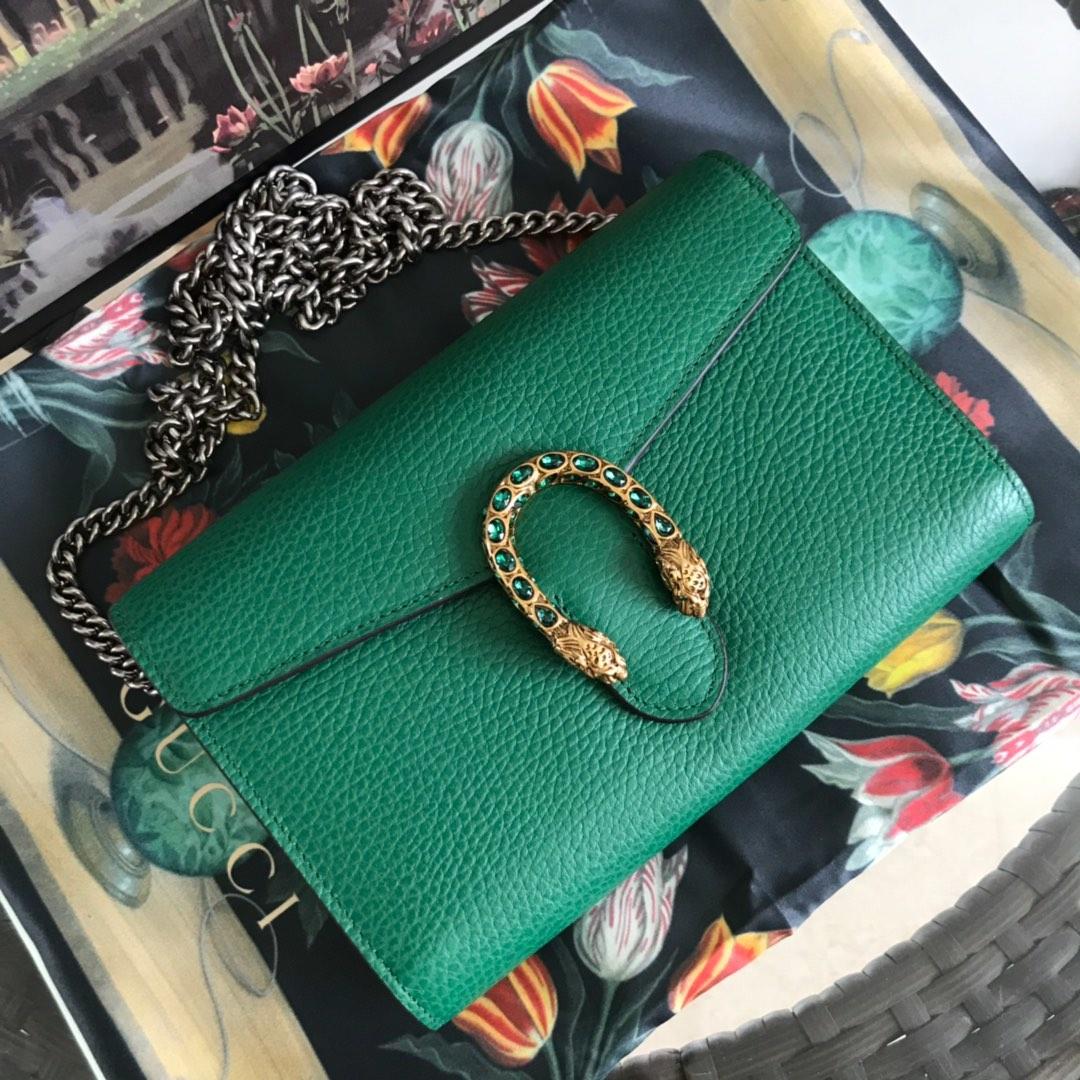 AAA Replica Gucci Dionysus Mini Leather Chain Bag Green 401231