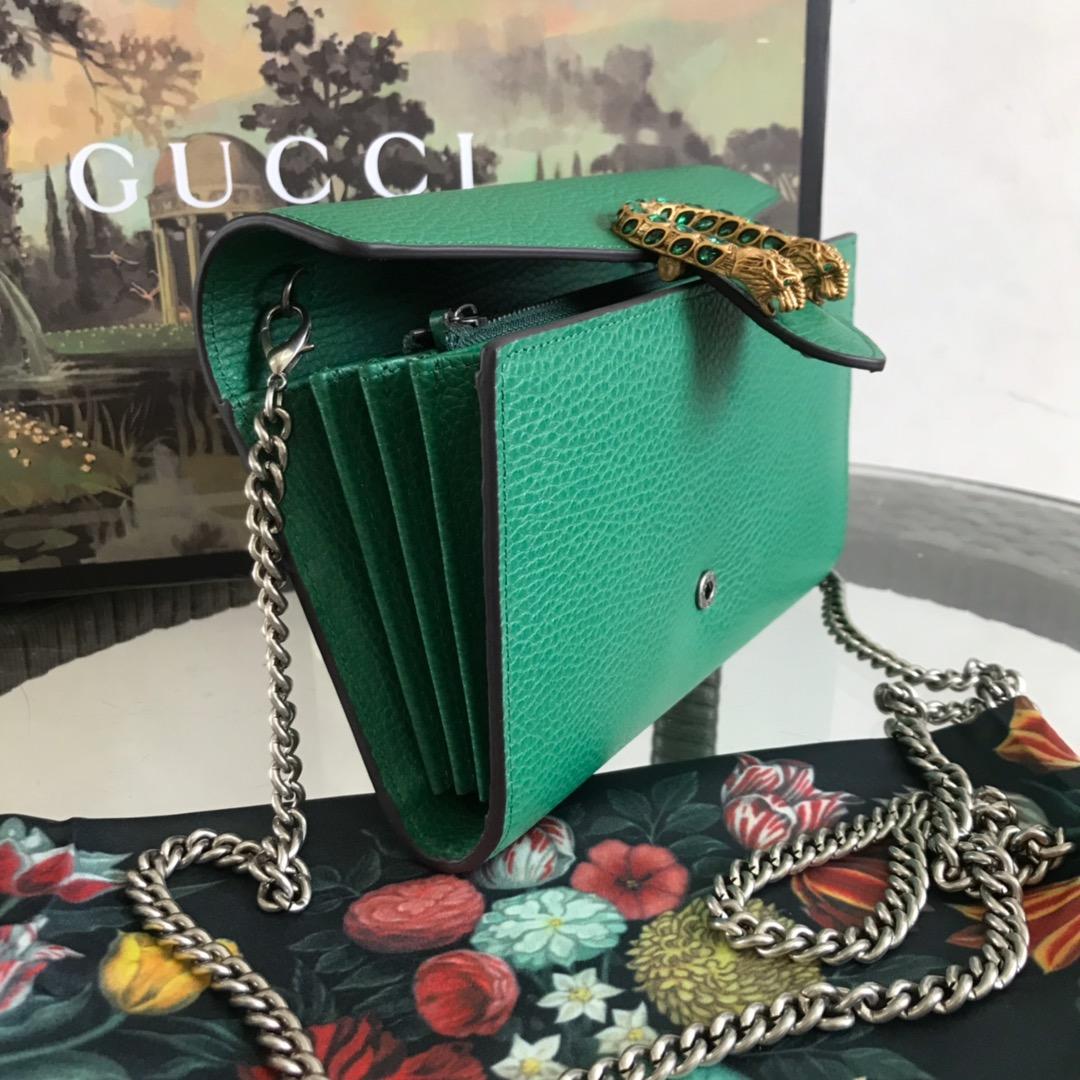 AAA Replica Gucci Dionysus Mini Leather Chain Bag Green 401231