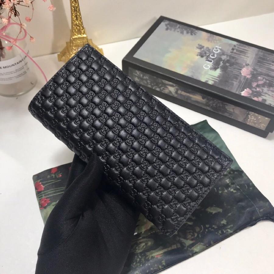 AAA Replica Gucci Mens Gucci Signature Soft Black Wallet 449245