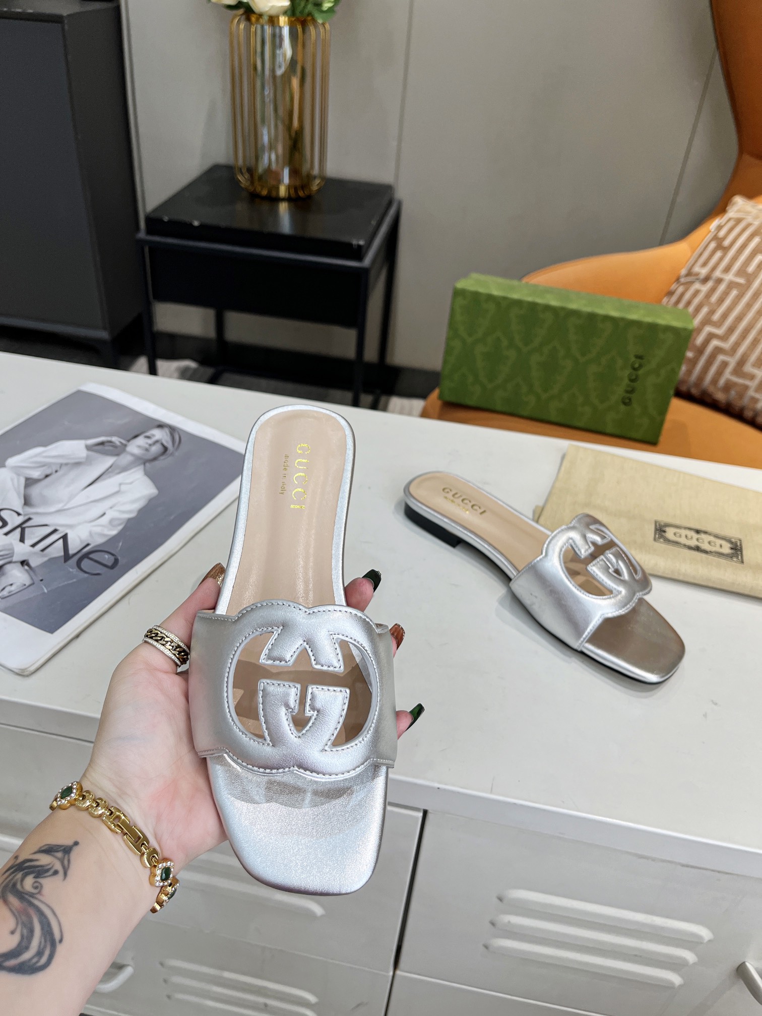 Adidas x Gucc Women Slide Sandal-0009 35-43