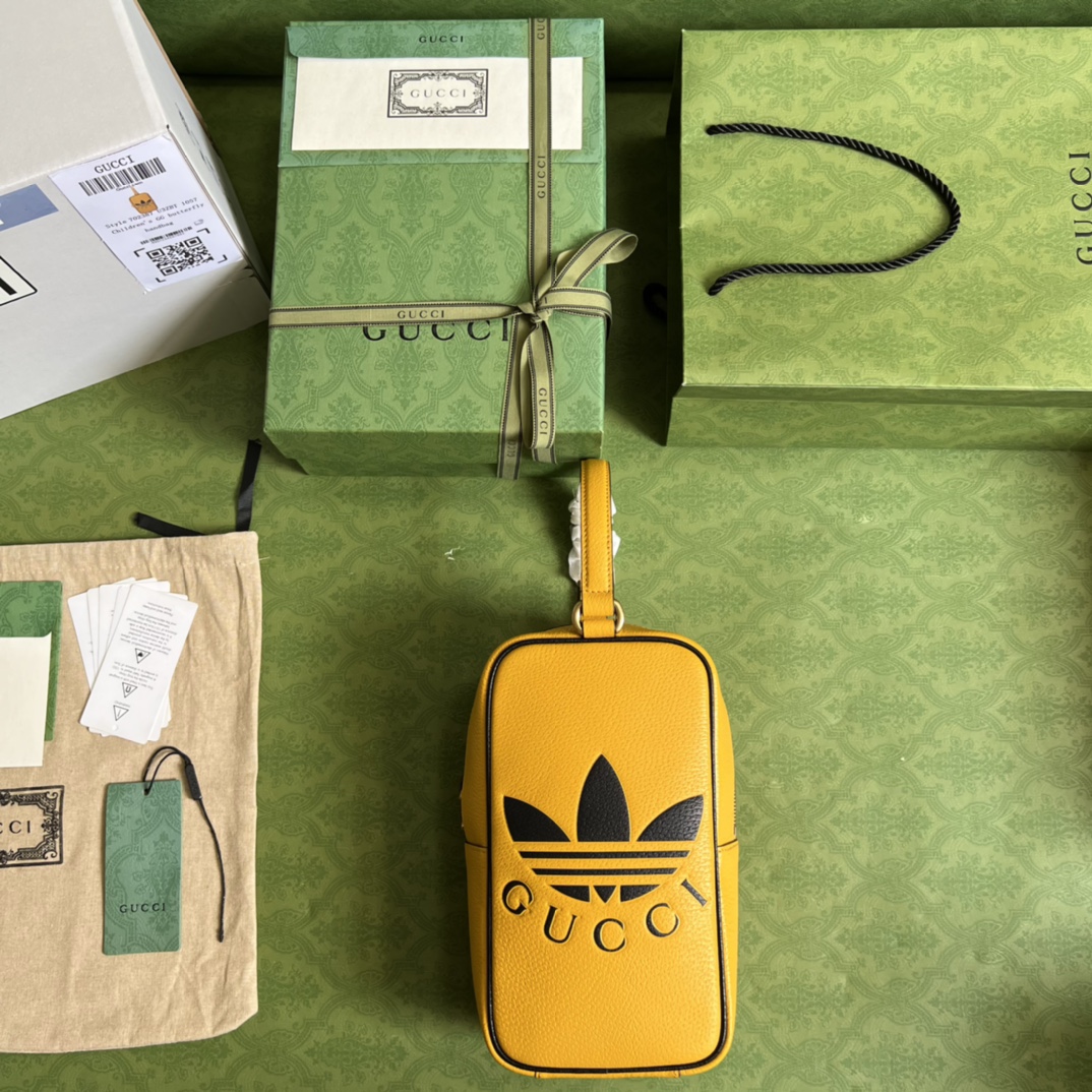 Adidas x Gucci Mini Top Handle Bag Yellow 702387