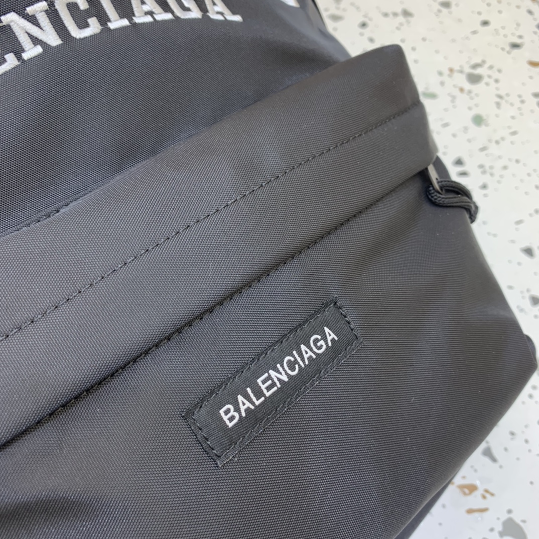 Balenciaga Cities Paris Explorer Backpack in Black and White Recycled Nylon